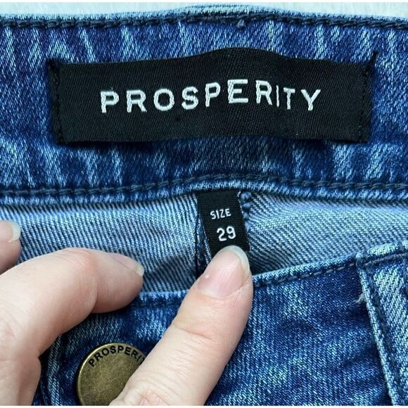 Prosperity Denim Vintage Straight Leg High Rise Crop Jeans in Blue, Size 29 - Picture 8 of 16
